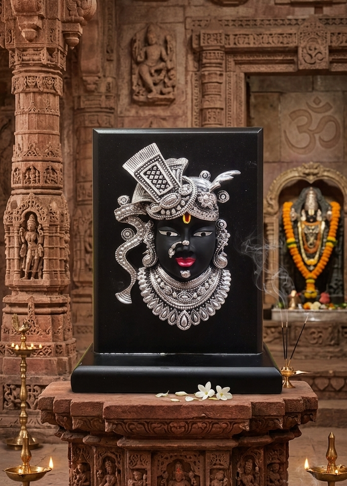 999 Silver Plated/Lord Shri Nath ji With Premium Box