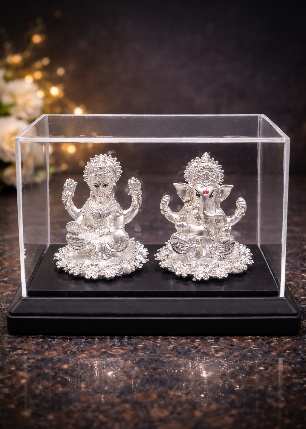 999 Silver Plated/ Shri Lakshmi Ganesh Premium Silver Edition