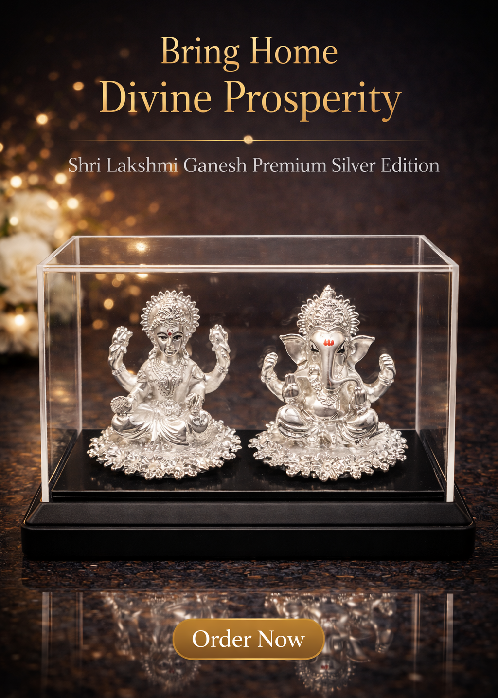 999 Silver Plated/ Shri Lakshmi Ganesh Premium Silver Edition