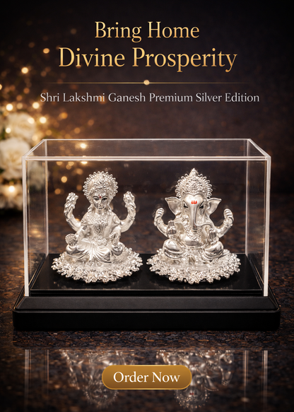 999 Silver Plated/ Shri Lakshmi Ganesh Premium Silver Edition