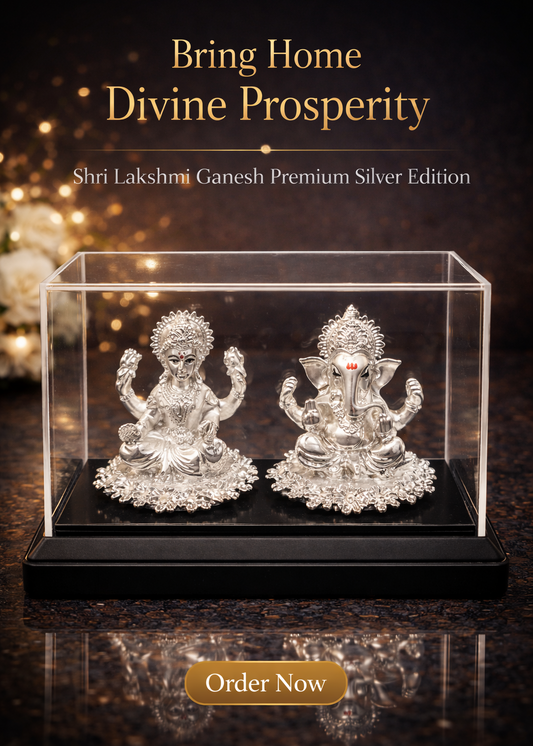 999 Silver Plated/ Shri Lakshmi Ganesh Premium Silver Edition
