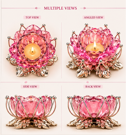 German Silver/ Pink Color Tealight Holder