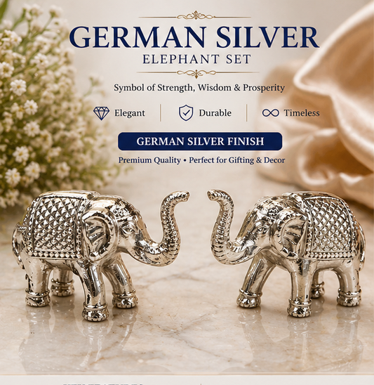 German Silver/ Solid Elephant Set