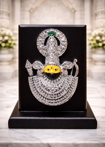 999 Silver Plated/ Shri Khatu Shyam ji Idol For Home Temple  Decor With Gift Box