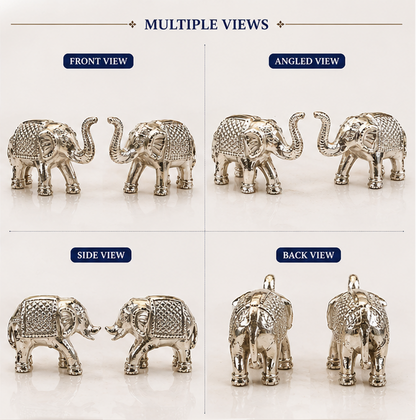 German Silver/ Solid Elephant Set