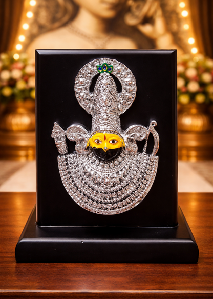 999 Silver Plated/ Shri Khatu Shyam ji Idol For Home Temple  Decor With Gift Box