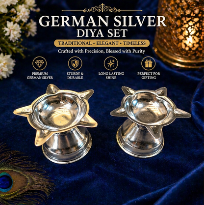 German Silver/ Niranjan Deepak Set