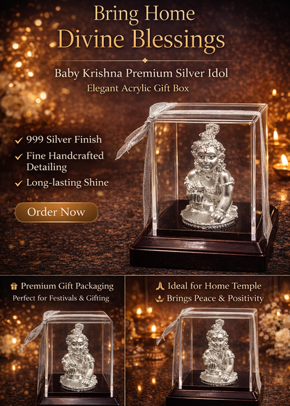 999 Silver Plated/ Laddu Gopal ji Mini Cabinet