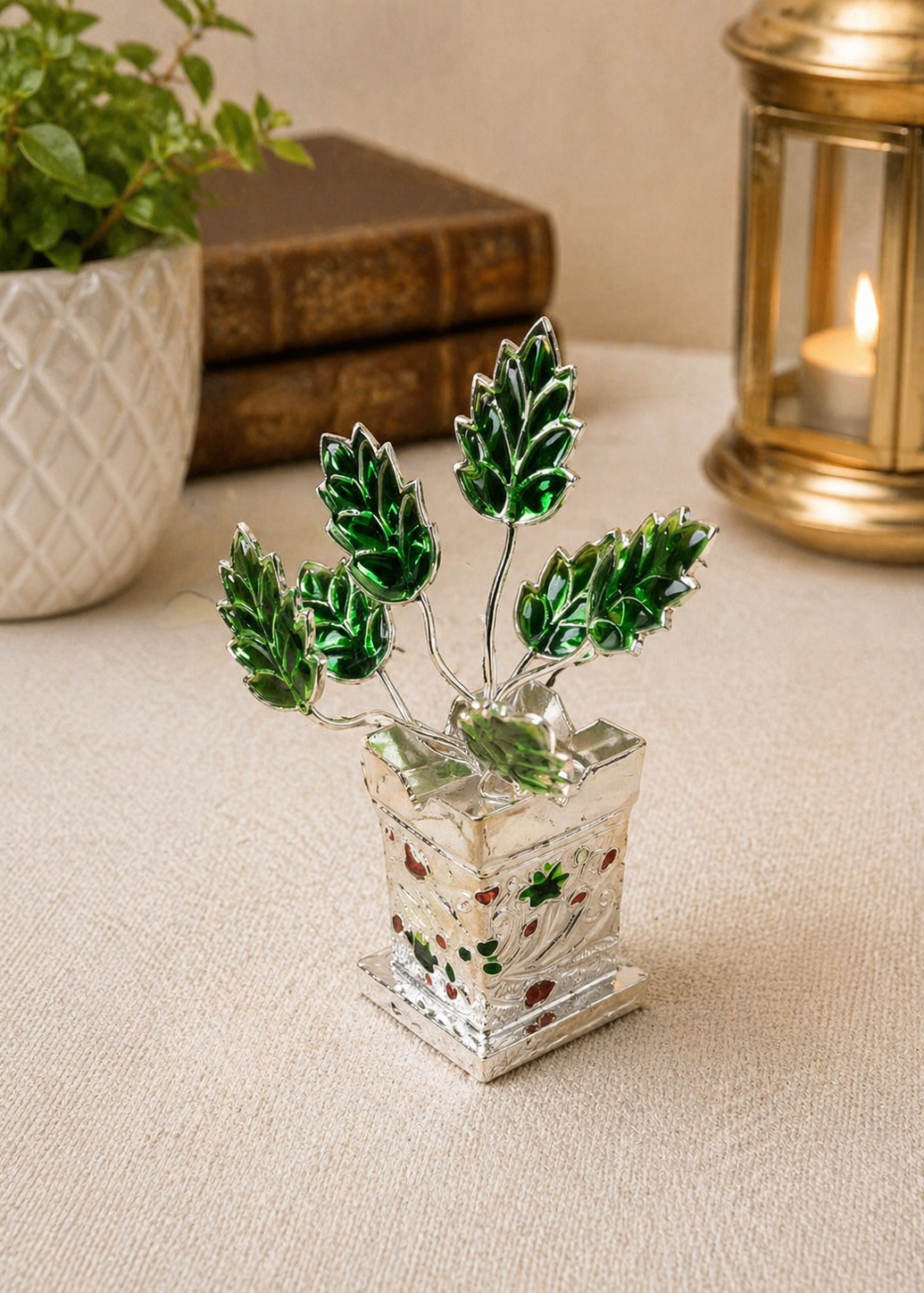 German Silver/ Mini Tulsi Pot