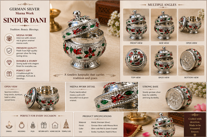 German Silver/ Meena Work Sindur Dani