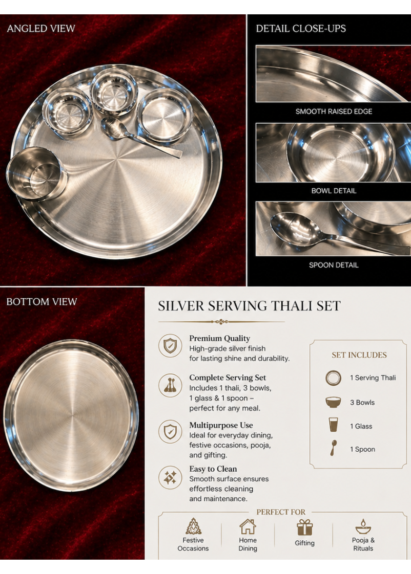 999 Silver Plated/Dinner Set