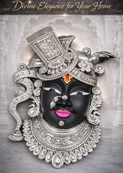 999 Silver Plated/  Shrinath Ji Idol Divine Elegance For Your Home