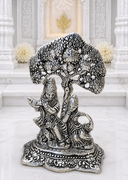 German Silver/ Antique Tree With Radha Krishna