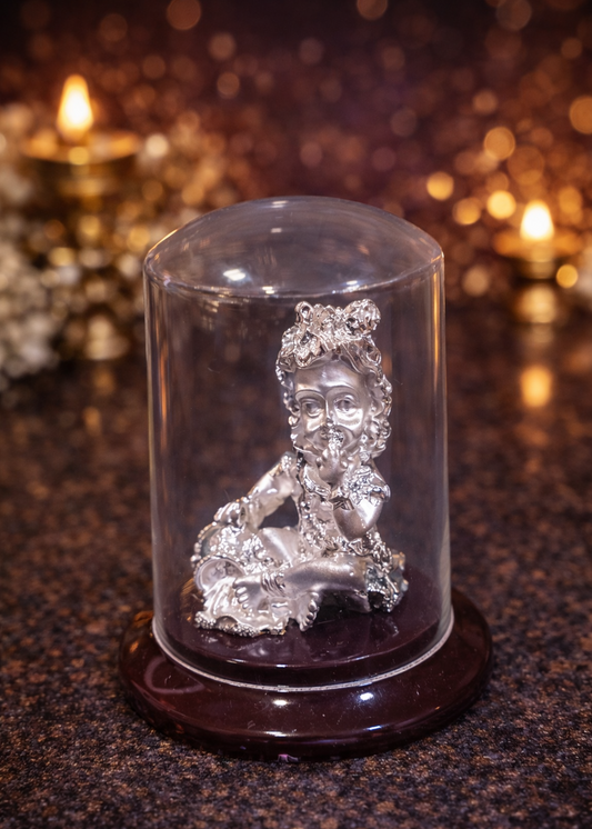 999 Silver Plated/ Laddu Gopal ji Mini Capsul Cabinet