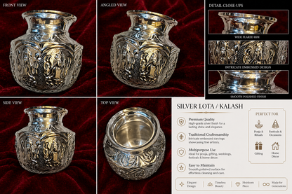 999 Silver Plated/Ashta Lakshmi Kalash
