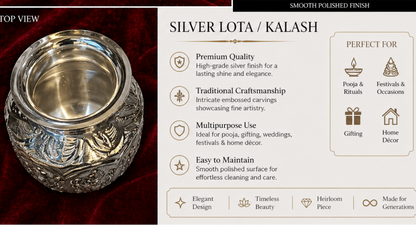 999 Silver Plated/Ashta Lakshmi Kalash