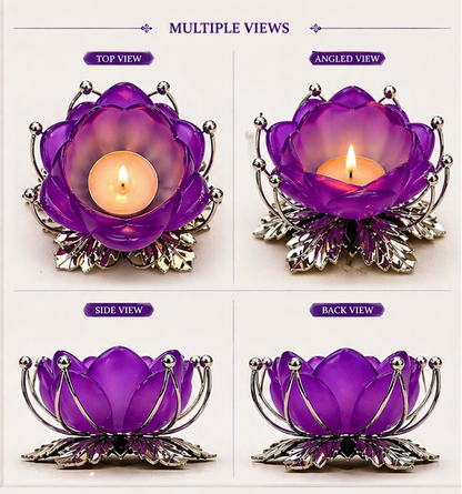 German Silver/ Purple Color Tealight Holder