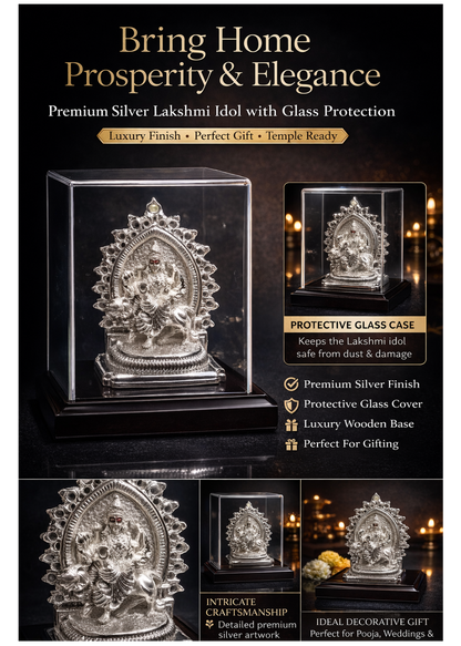 999 Silver Plated/ Shri Durga ji Idol With Protective Cover